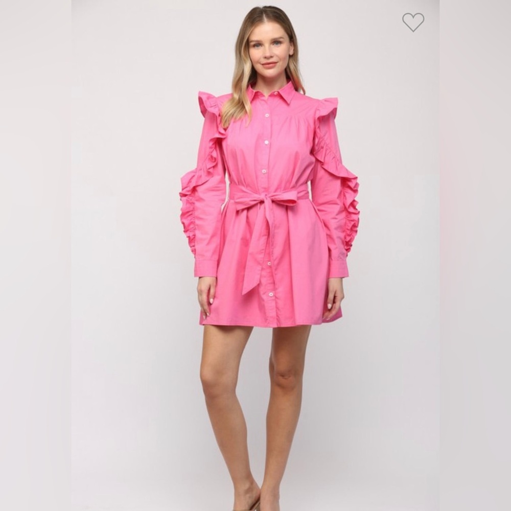 49 Fate Bubblegum Tie Shirt Dress